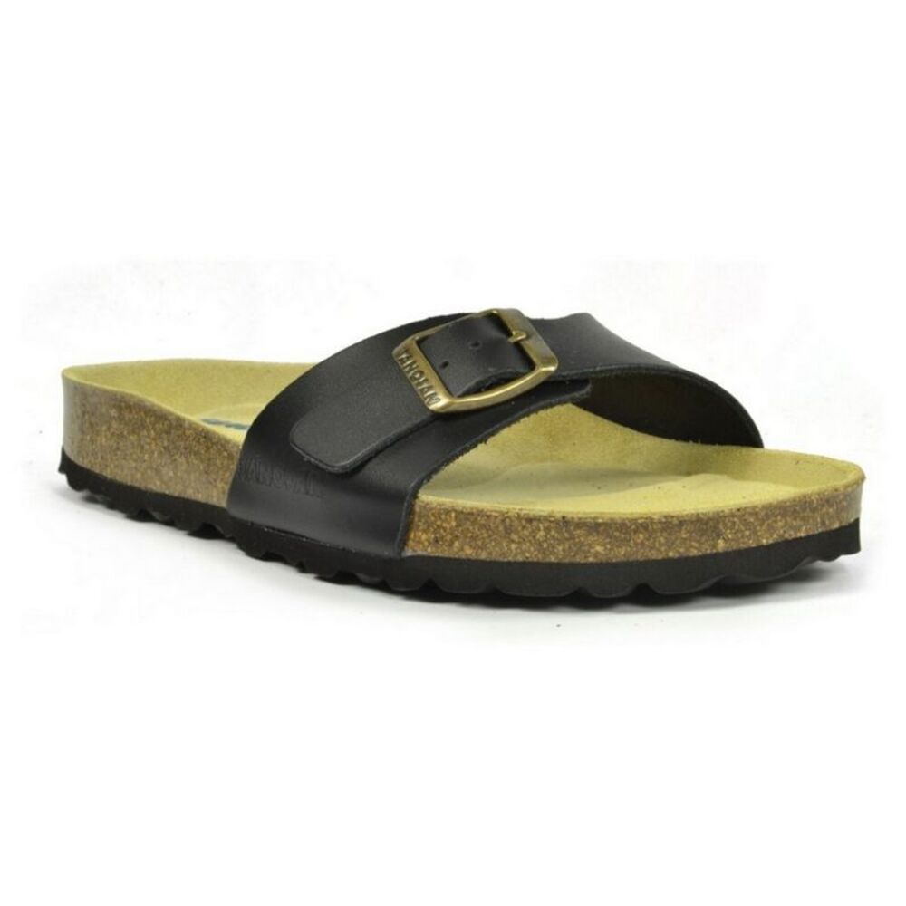 Sanosan Womens/Ladies Malaga Leather Sandals / Black